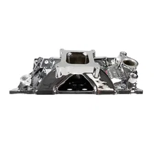 Victor Jr. 23 Degree Intake Manifold For Small-Block Chevy, Chrome Plasma Finish image 2