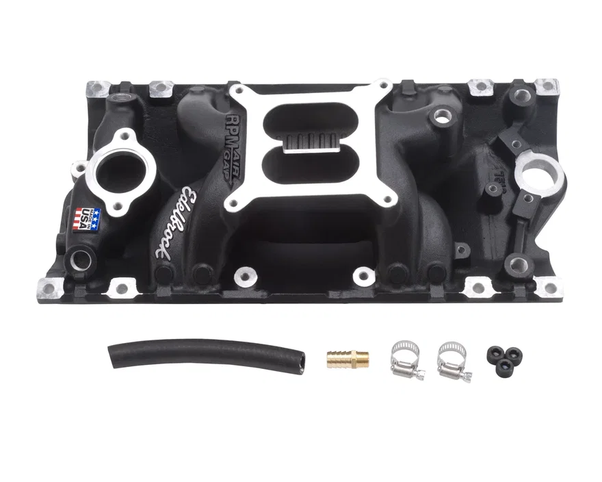 Performer RPM AIR-GAP Small Block Chevy Vortec Black Intake Manifold