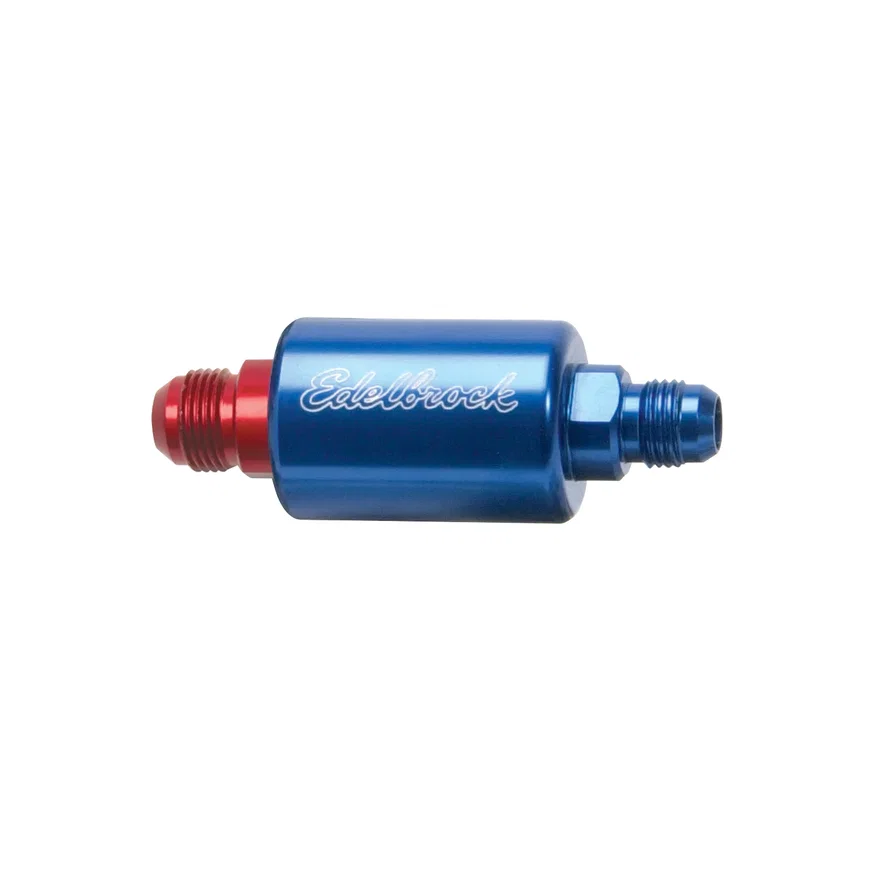 High Flow Billet Aluminum Fuel Filter in Blue Finish