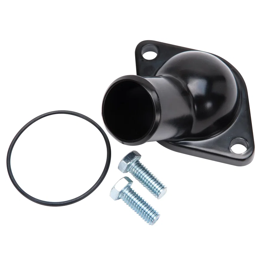 15 Deg. Aluminum Waterneck for Chevy 4.3L V6 & Chevy V8 Black Finish