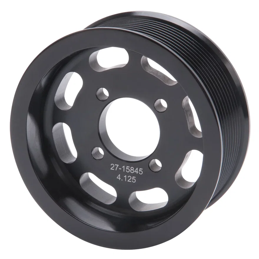 4.125" 10-Rib E-Force S/C Pulley in Black Finish for Enforcer Systems