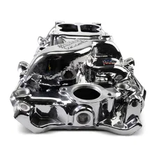 Performer 2-O Manifold for 1965-90 B/B Chevy Oval Port Heads, Chrome Plasma image 5