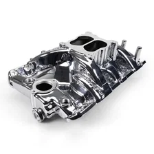 Performer RPM Pontiac 326-455 Intake Manifold, Chrome Plasma Finish image 1