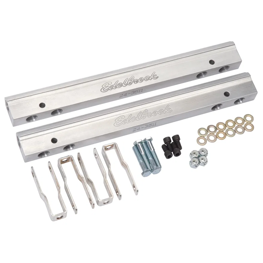 Fuel Rail Kit for Small-Block Chrysler 340/360 -6 AN in Clear Finish