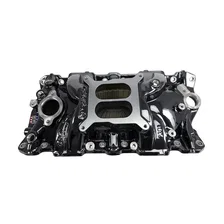 Performer EPS Intake Manifold for 1955-86 Small-Block Chevy, Black Plasma Finish image 1
