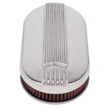 Classic Series Polished Small Oval Air Cleaner for Single 4-bbl Carb image 2