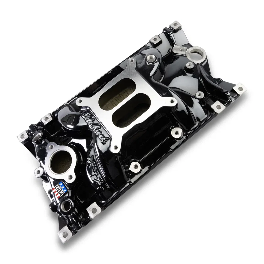 Perf EPS Manifold for Small-Block Chevy Vortec, Black Plasma Finish