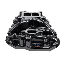 Performer EPS Intake Manifold for 1955-86 Small-Block Chevy, Black Plasma Finish image 3