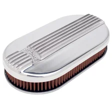 Classic Series Polished Small Oval Air Cleaner for Single 4-bbl Carb image 1