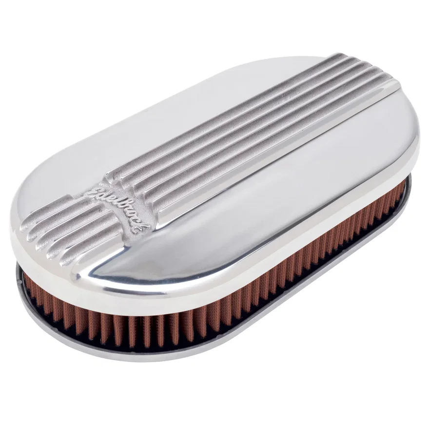 Classic Series Polished Small Oval Air Cleaner for Single 4-bbl Carb