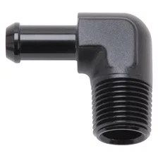 Heater Hose End Fitting - 90Â° with 1/2" NPT and 3/8" Barb image 1