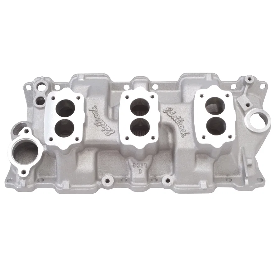 C-357-B Triple-Deuce Manifold for S/B Chevy 4-Bolt Carb Pattern