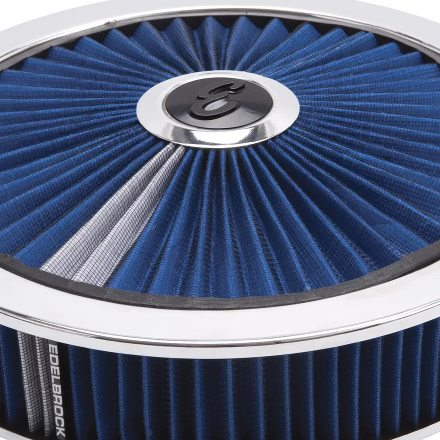 Pro-Flo Chrome Round 14" Air Cleaner - 3" Pro-Flo Element (Blue)