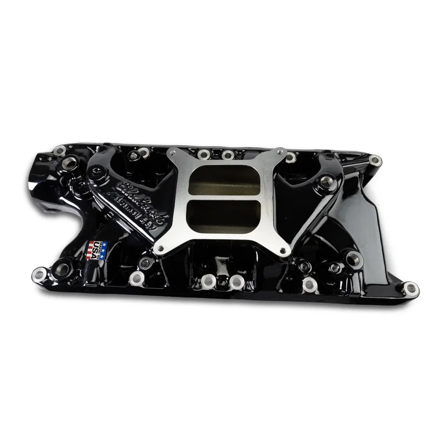 Performer Intake Manifold for Small-Block Ford, Black Plasma Finish