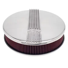 Classic Series Polished Round Air Cleaner for Single 4-bbl Carb - 3" Element image 1