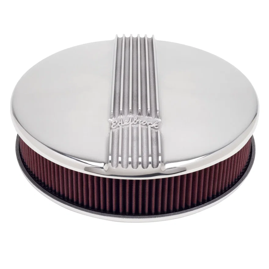 Classic Series Polished Round Air Cleaner for Single 4-bbl Carb - 3" Element