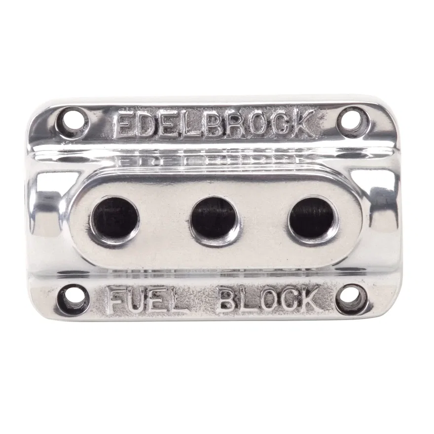 Polished Triple Outlet Fuel Block Kit