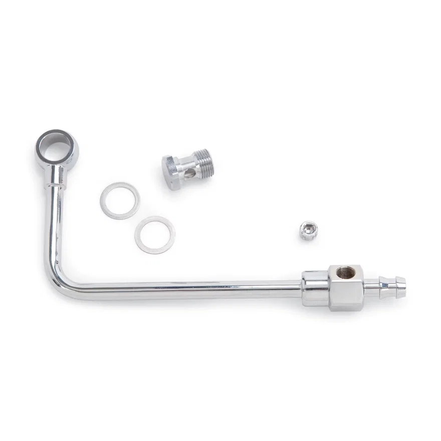 Chrome Steel Fuel Line With 3/8" Barbed End Inlet Without Fuel Filter