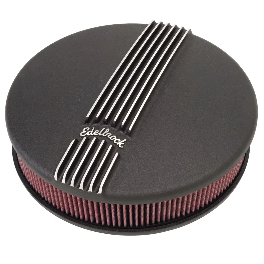 Classic Series Black Round Cast Air Cleaner for Single 4-bbl Carb - 3" Element