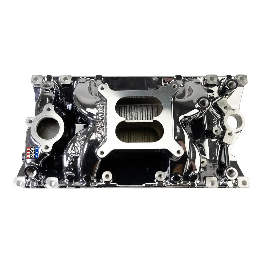 RPM Air-Gap Manifold for Small-Block Chevy Vortec, Chrome Plasma