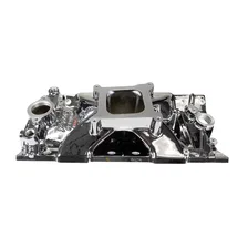Victor Jr. 23 Degree Intake Manifold For Small-Block Chevy, Chrome Plasma Finish image 4