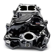 Performer 2-O Manifold for 1965-90 B/B Chevy Oval Port Heads, Black Plasma image 6