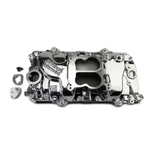 Performer 2-O Manifold for 1965-90 B/B Chevy Oval Port Heads, Chrome Plasma image 2