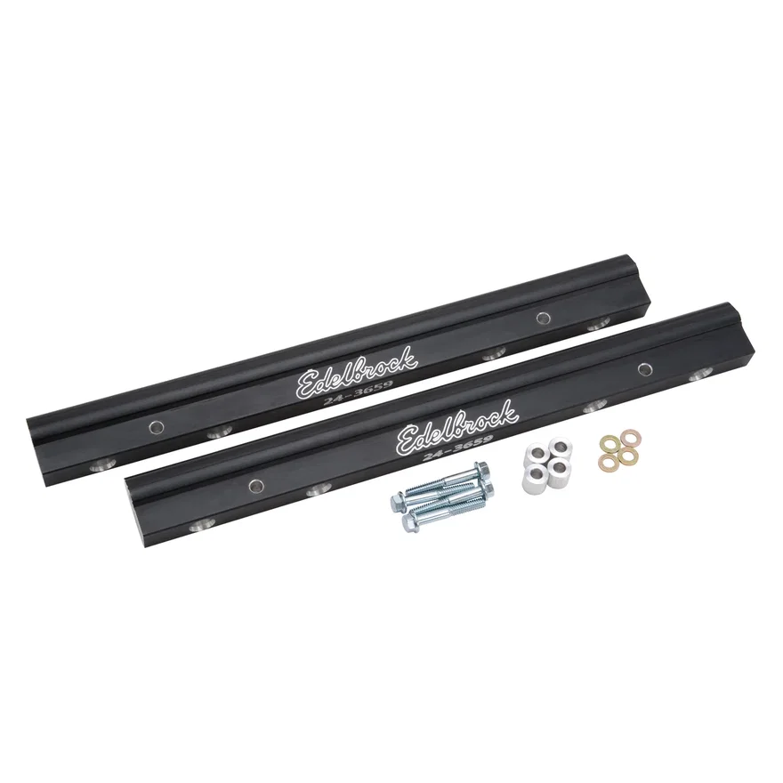 Fuel Rail Kit for Big-Block Chevy -8 AN in Black Finish