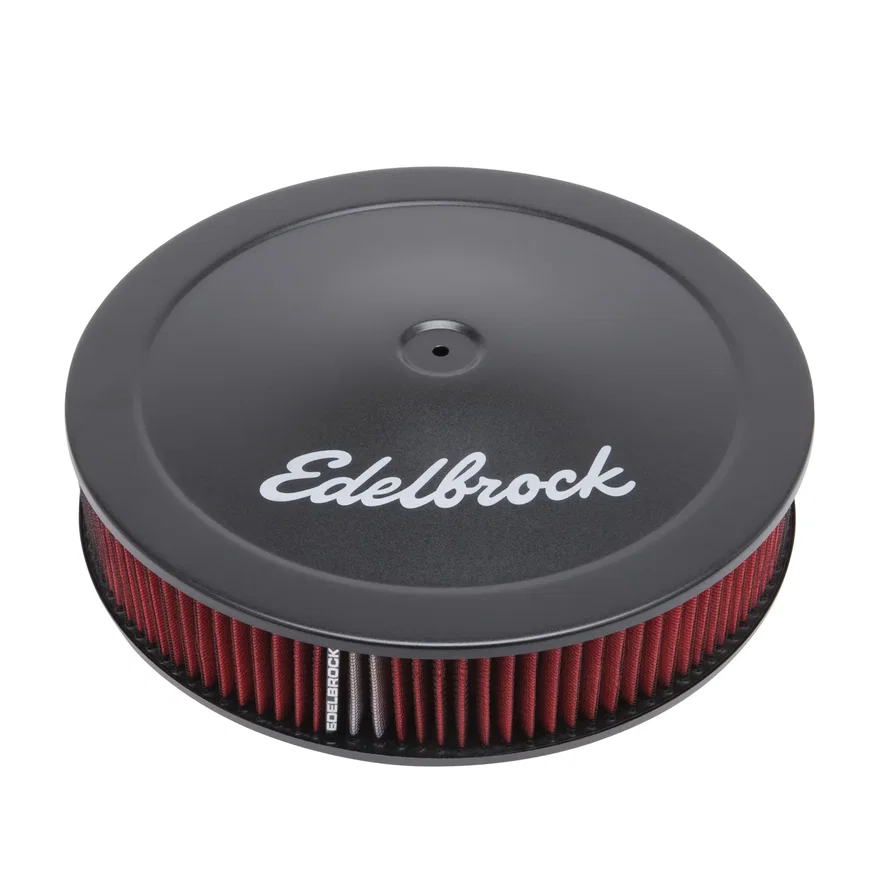 Pro-Flo Black 14" Round Air Cleaner with 3" Cotton Element (Deep Flange)