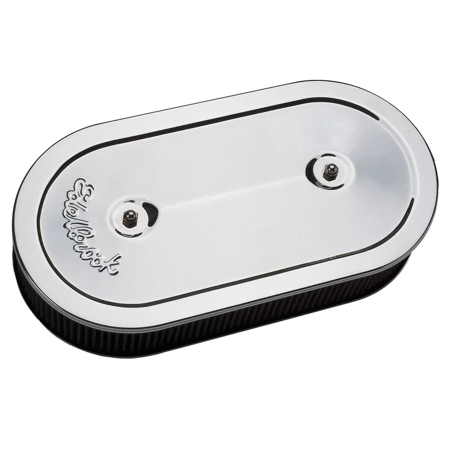 Pro-Flo Chrome Oval Air Cleaner for Dual-Quads - 2.5" Cotton Element