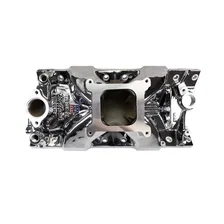 Victor Jr. 23 Degree Intake Manifold For Small-Block Chevy, Chrome Plasma Finish image 1