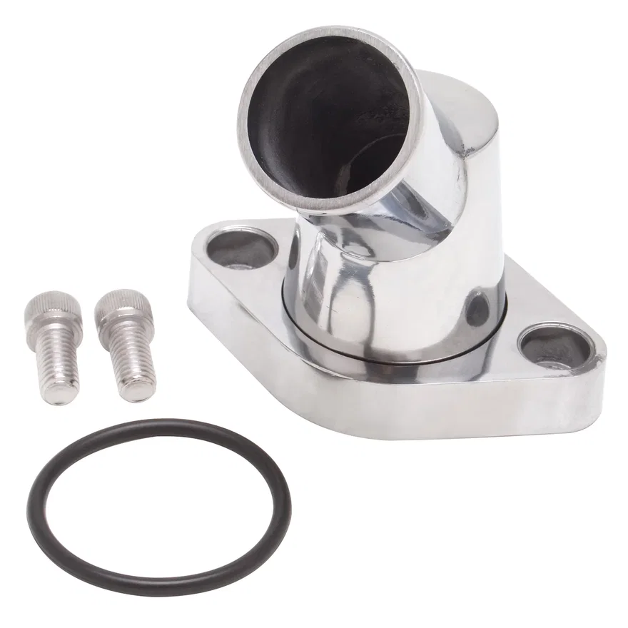 45 Deg. Polished Aluminum  Waterneck for Chevy 4.3L V6 & Chevy V8