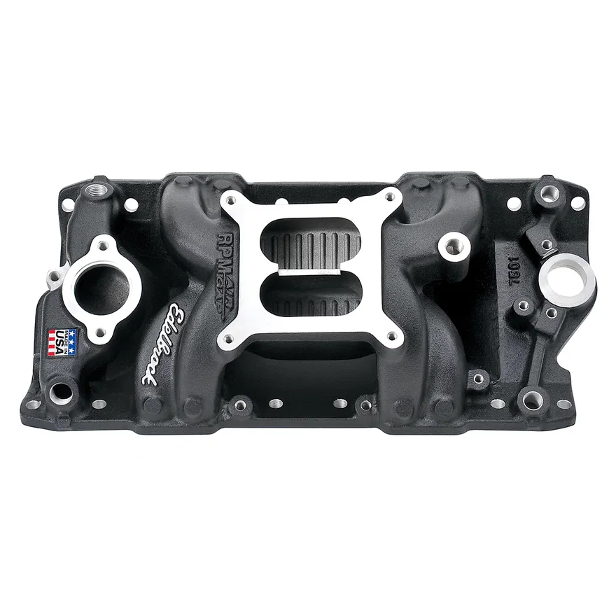 Performer RPM AIR-Gap Small Block Chevy Black Intake Manifold