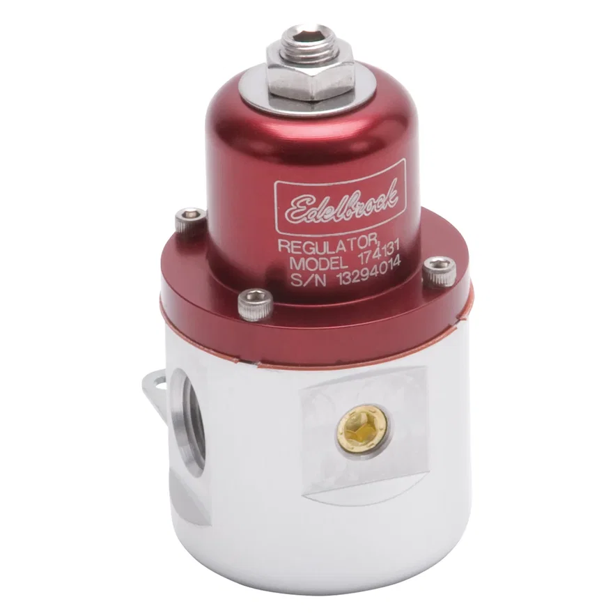 Carbureted Adjustable Bypass Fuel Pressure Regulator (160 GPH) in Red Finish
