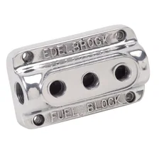 Polished Triple Outlet Fuel Block Kit image 2