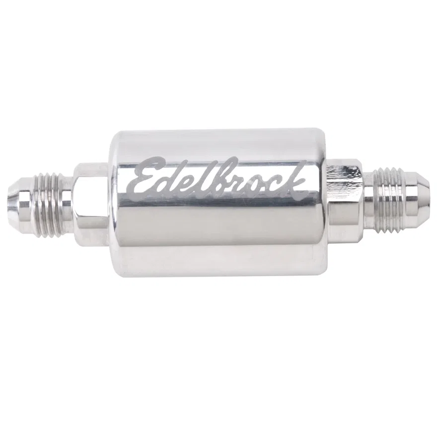 High Flow Billet Aluminum Fuel Filter in Polished Finish
