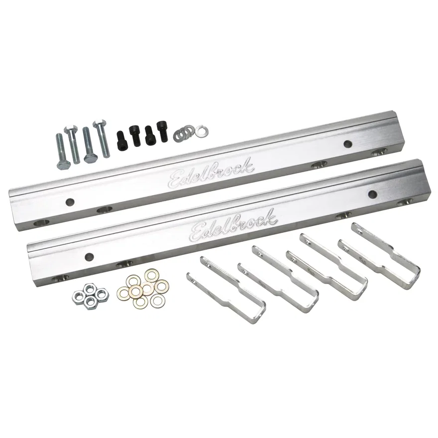 Fuel Rail Kit for Big-Block Chevy -6 AN in Clear Finish