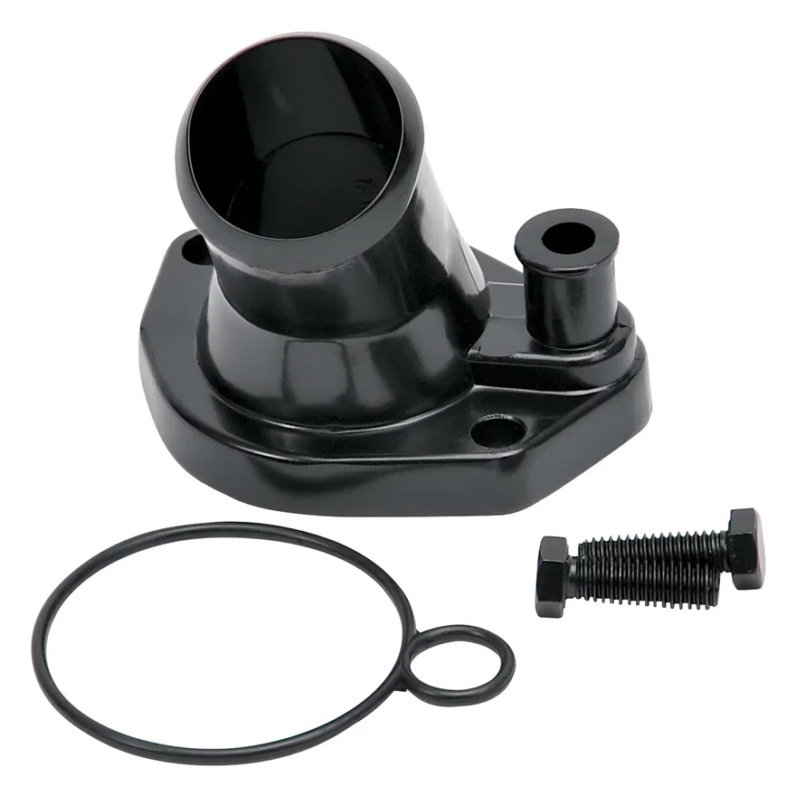 15 Deg. Steel Waterneck for Small-Block Ford V8 Black Finish