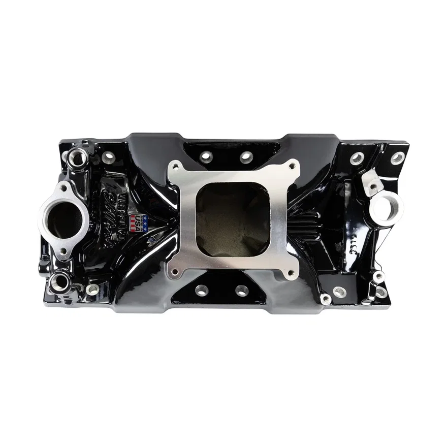 Victor Jr. 23 Degree Black Plasma Intake Manifold Small-Block Chevy