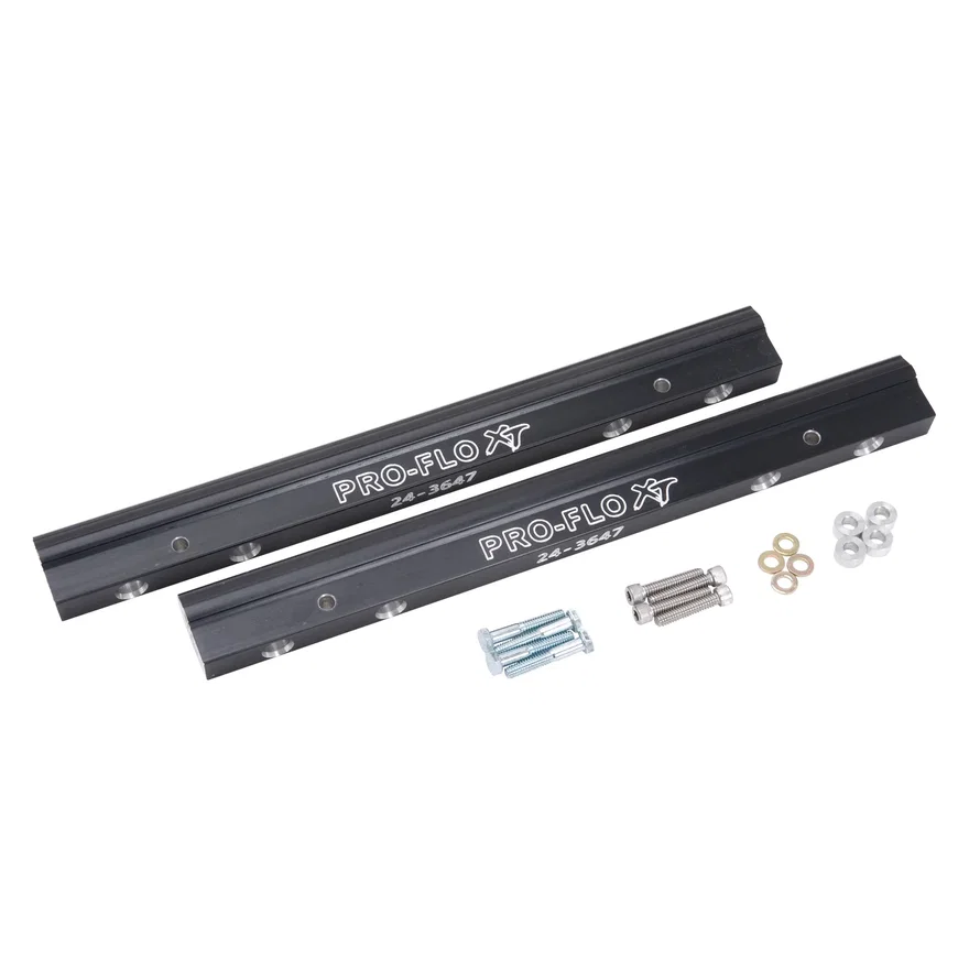 Fuel Rail Kit for Big-Block Chevy -6 AN in Black Finish