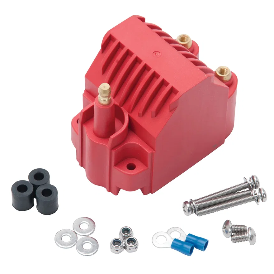 Max-Fire Ignition Universal High Output Dome Style Ignition Coil in Red Finish