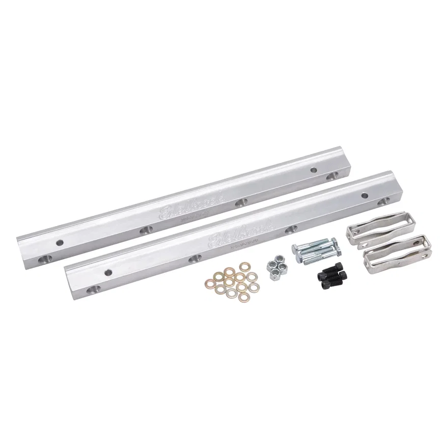 Fuel Rail Kit for Small-Block Ford -6 AN in Clear Finish