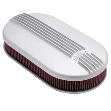 Pro-Flo Satin Large Oval Cast Air Cleaner for Dual-Quads - 2.4" Element image 3