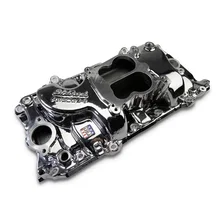 Performer 2-O Manifold for 1965-90 B/B Chevy Oval Port Heads, Chrome Plasma image 4