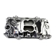 Performer 2-O Manifold for 1965-90 B/B Chevy Oval Port Heads, Chrome Plasma image 1