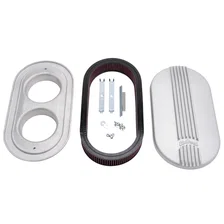 Pro-Flo Satin Large Oval Cast Air Cleaner for Dual-Quads - 2.4" Element image 1