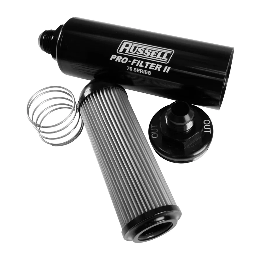 76 Series Pro-filter 2 12AN Male In/Out, 10 Micron Element With Black Finish