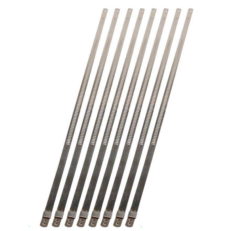 Stainless-Steel Positive Locking Ties 7mm x 9" (8-Pack) 010208