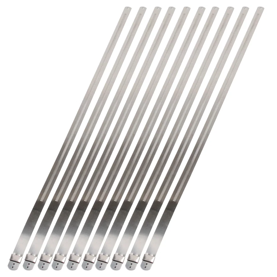 Stainless-Steel Positive Locking Ties 12mm x 20" (10-Pack) 010213