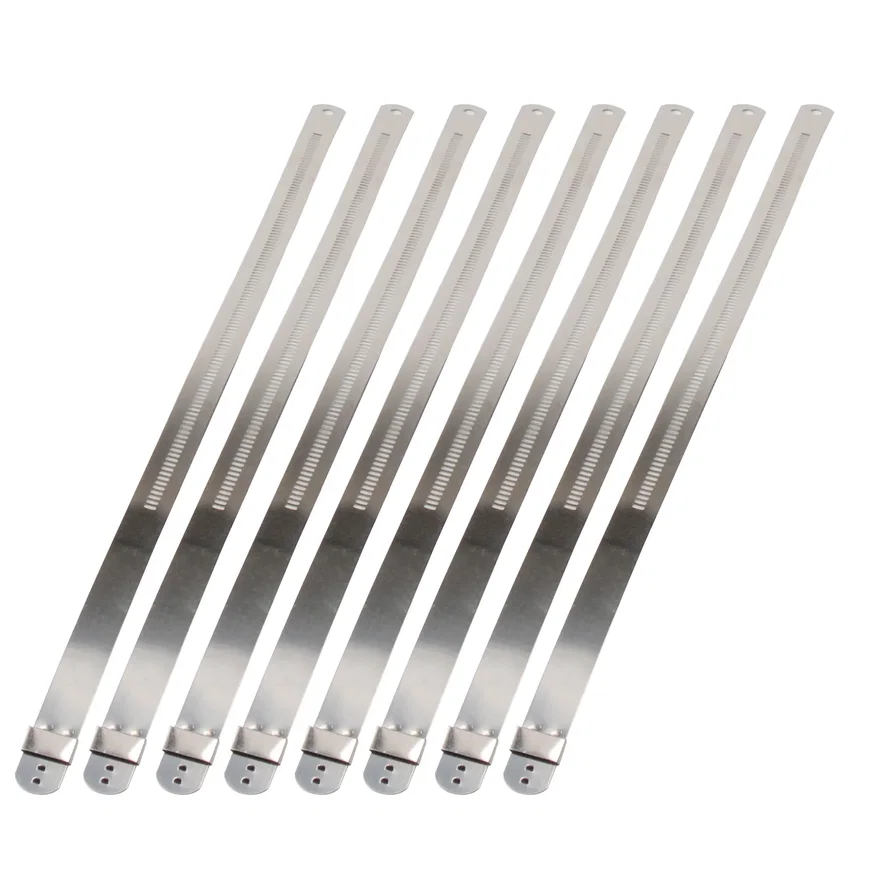 Stainless-Steel Positive Locking Ties 12mm x 9" (8-Pack) 010211